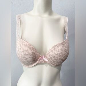 Marilyn Monroe Push-up Bra Nude/Soft Pink/Coral Lace Women’s 34C